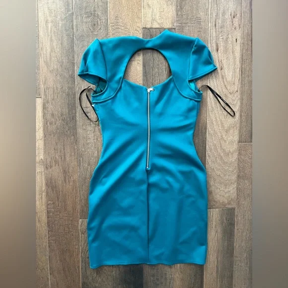 GUESS Bodycon Dress Teal 10 - Picture 4 of 4